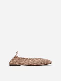 Ballerinas aus Mesh mit Verzierung