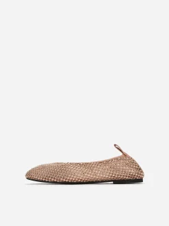 Ballerinas aus Mesh mit Verzierung