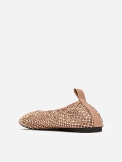 Ballerinas aus Mesh mit Verzierung