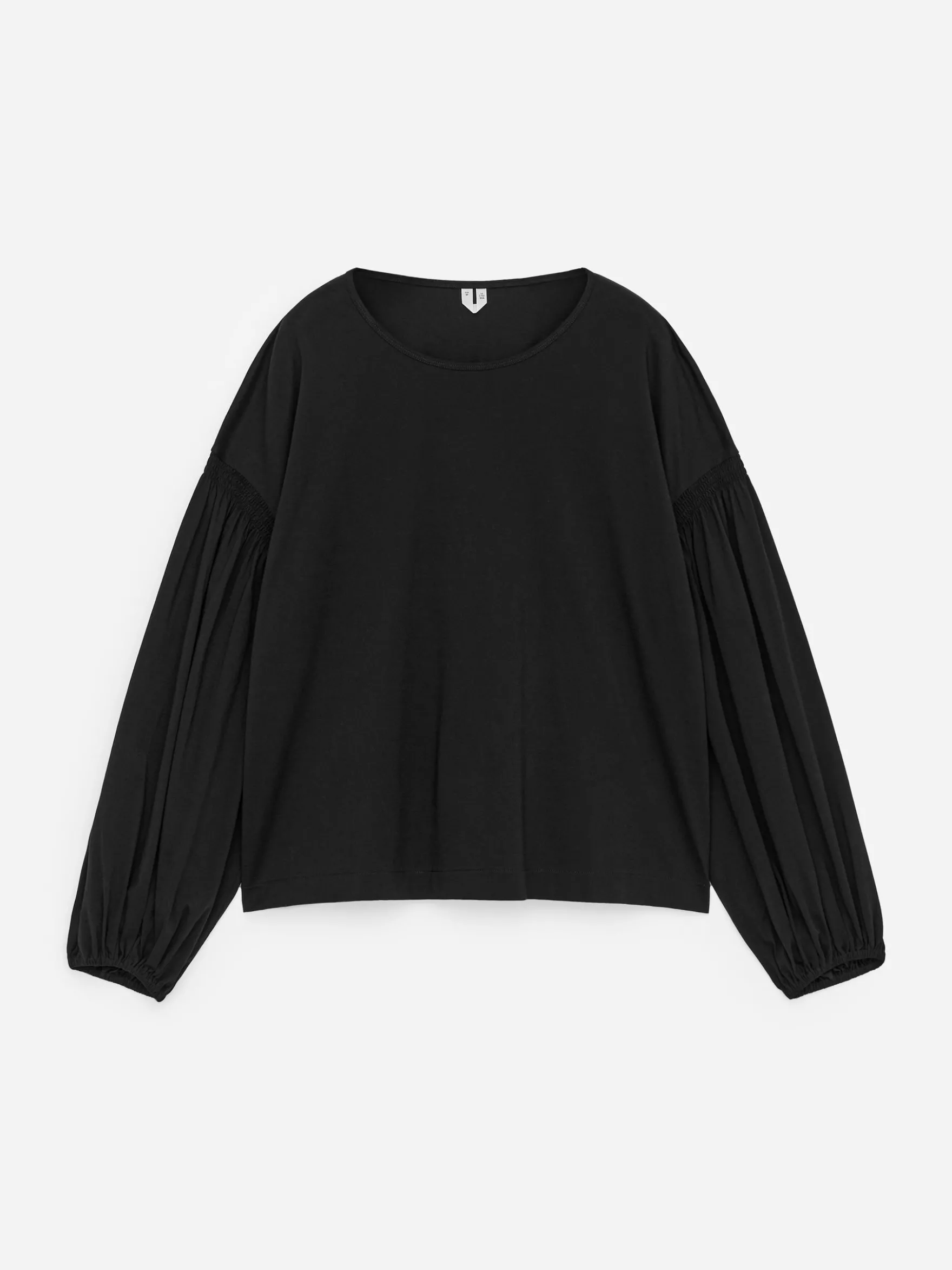 Baumwollbluse mit Ballonärmeln