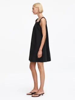 Baumwollkleid mit Spitzenbesatz