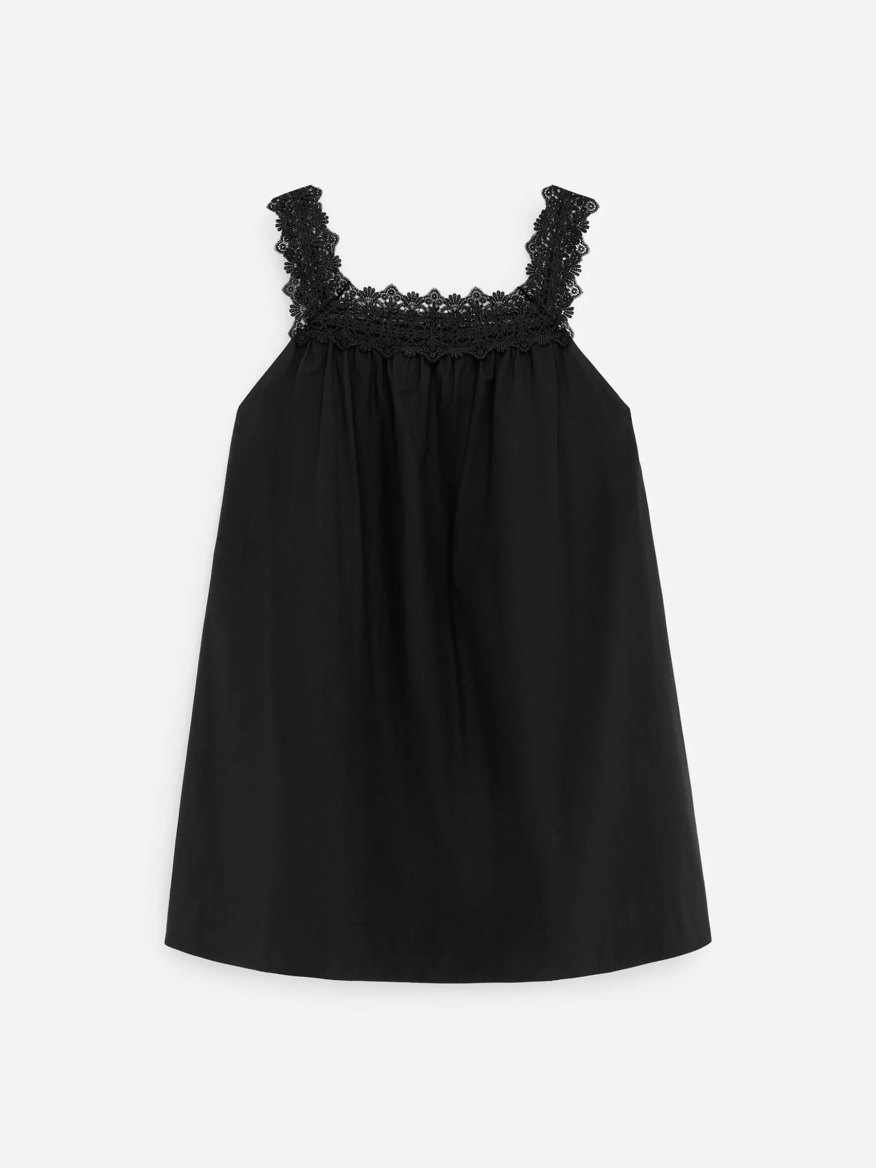 Baumwollkleid mit Spitzenbesatz