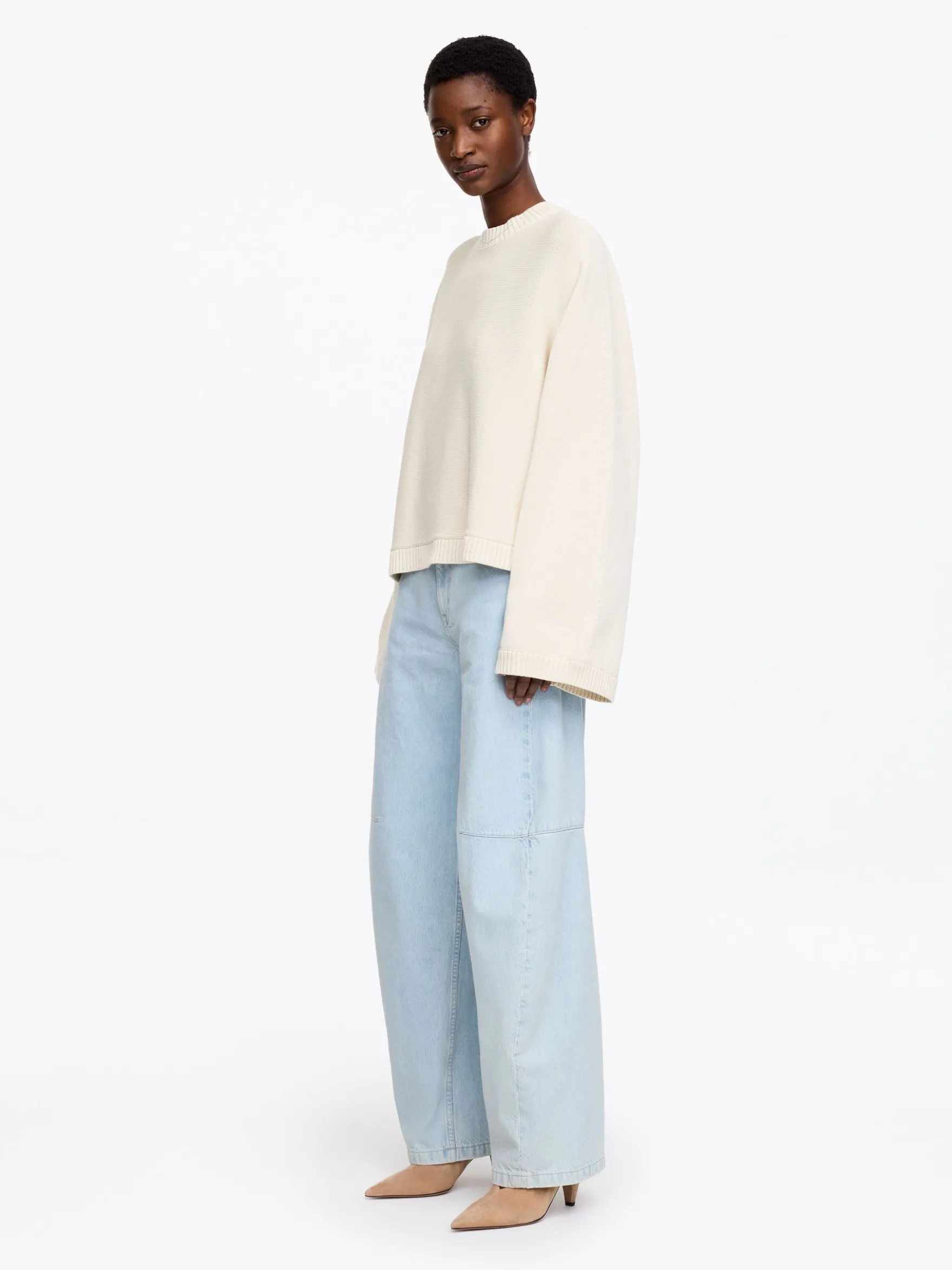 Baumwollpullover mit Cut-out