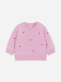 Baumwoll-Sweatshirt mit Stickerei