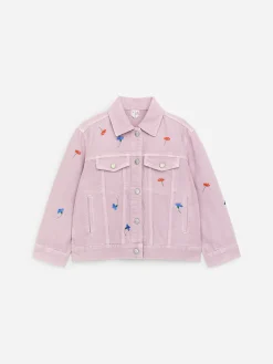 Bestickte Jeansjacke