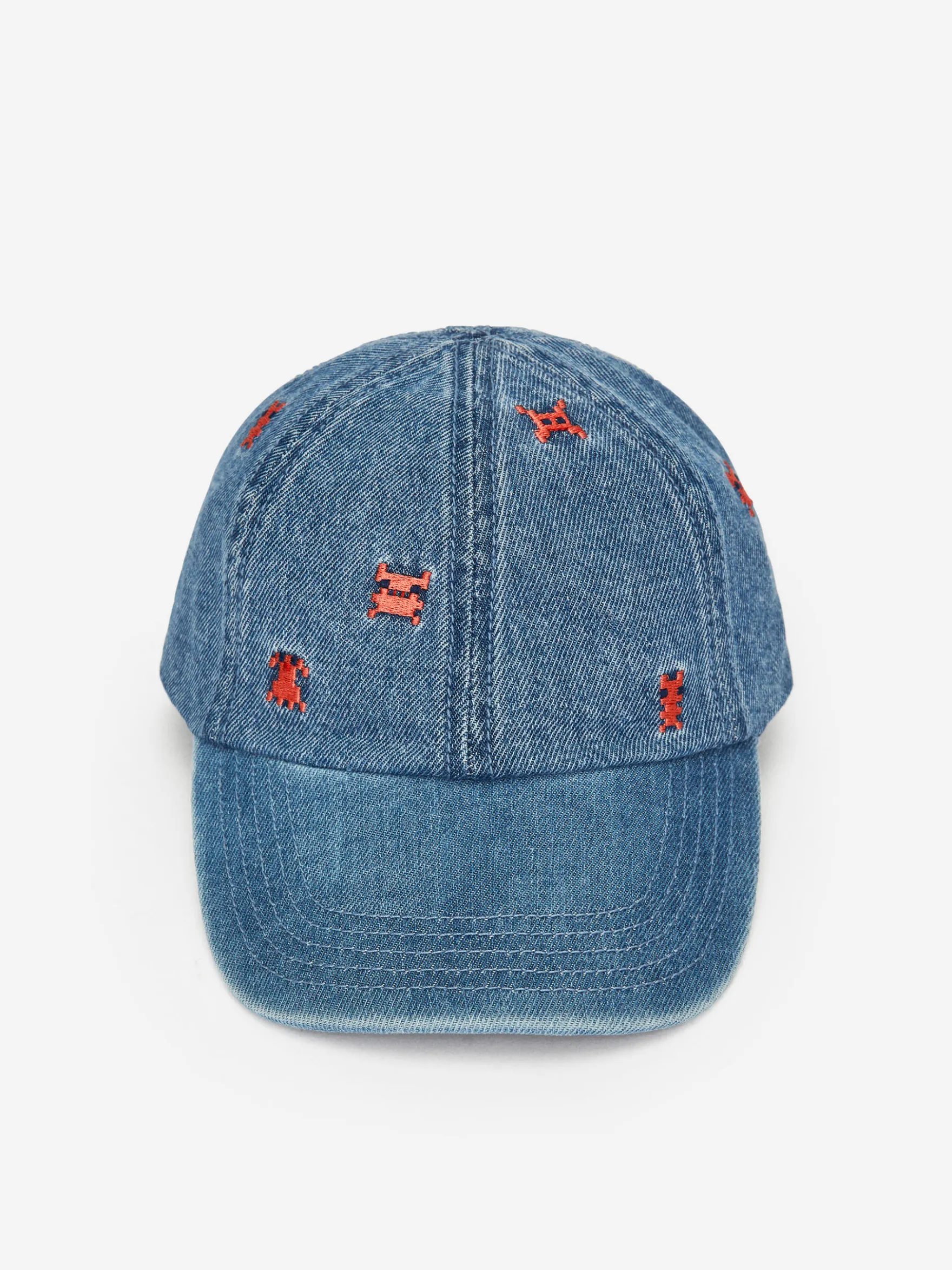 Bestickte Kappe aus Denim