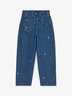 Bestickte Paperbag-Jeans