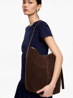 Beuteltasche aus Spaltvelours