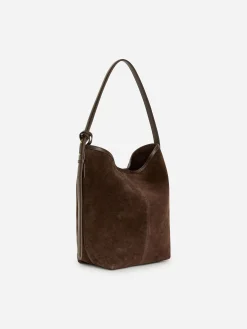 Beuteltasche aus Spaltvelours