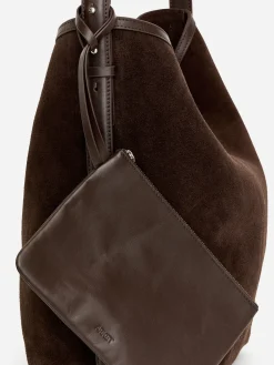 Beuteltasche aus Spaltvelours