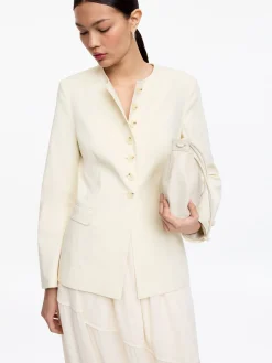 Blazer aus Leinenmischung
