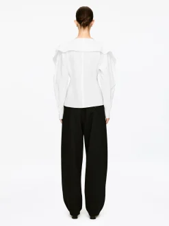 Bluse mit übergroßem Kragen