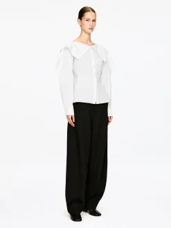 Bluse mit übergroßem Kragen