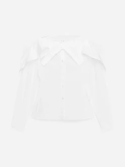 Bluse mit übergroßem Kragen