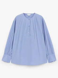 Bluse mit Latzeinsatz aus Baumwolle und Viskose