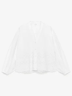 Bluse mit Lochstickerei