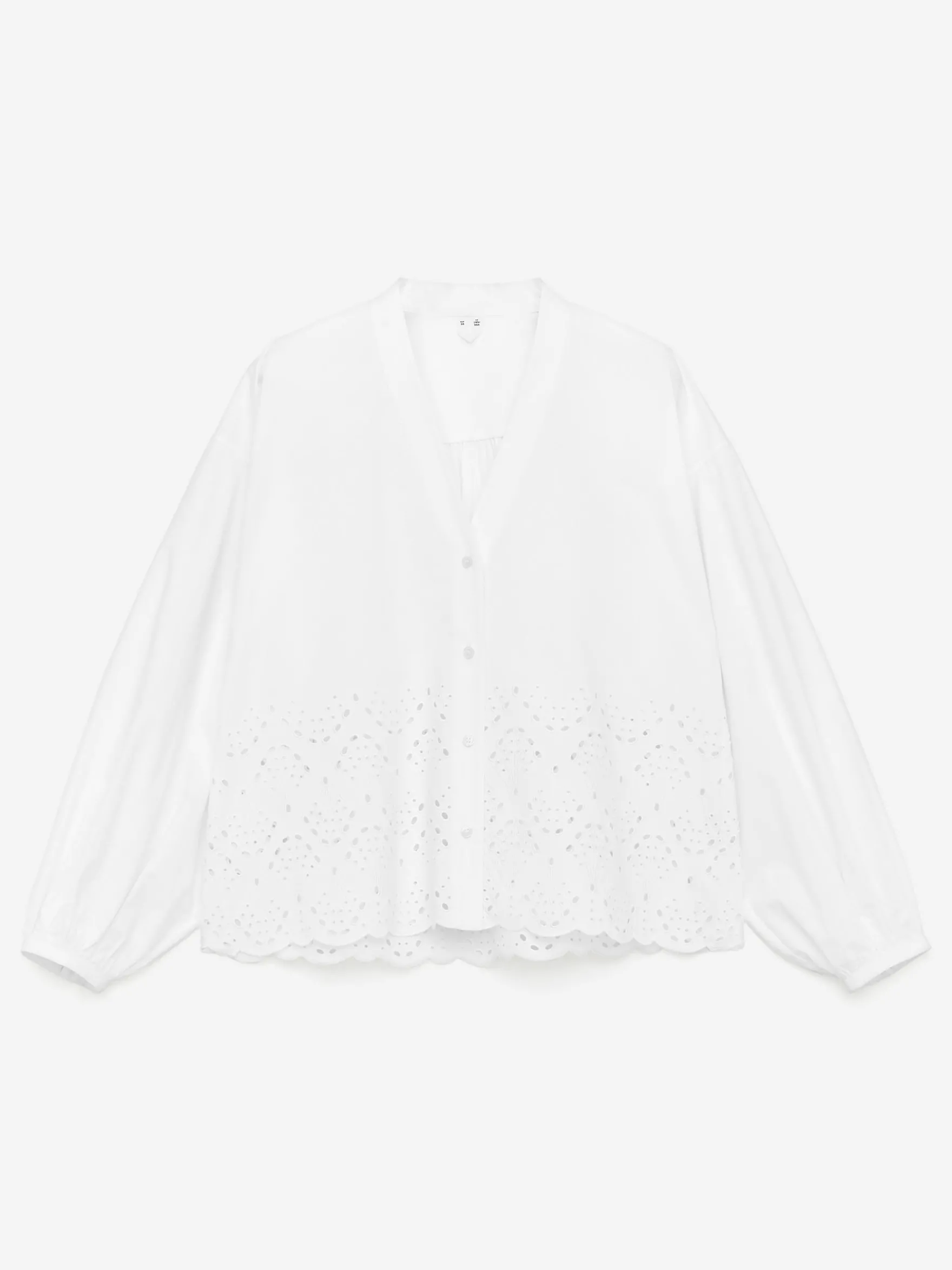 Bluse mit Lochstickerei