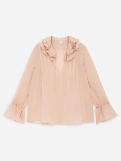 Bluse mit Rüschenkragen