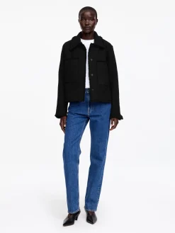 Bouclé-Jacke aus Wollmischung