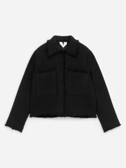 Bouclé-Jacke aus Wollmischung