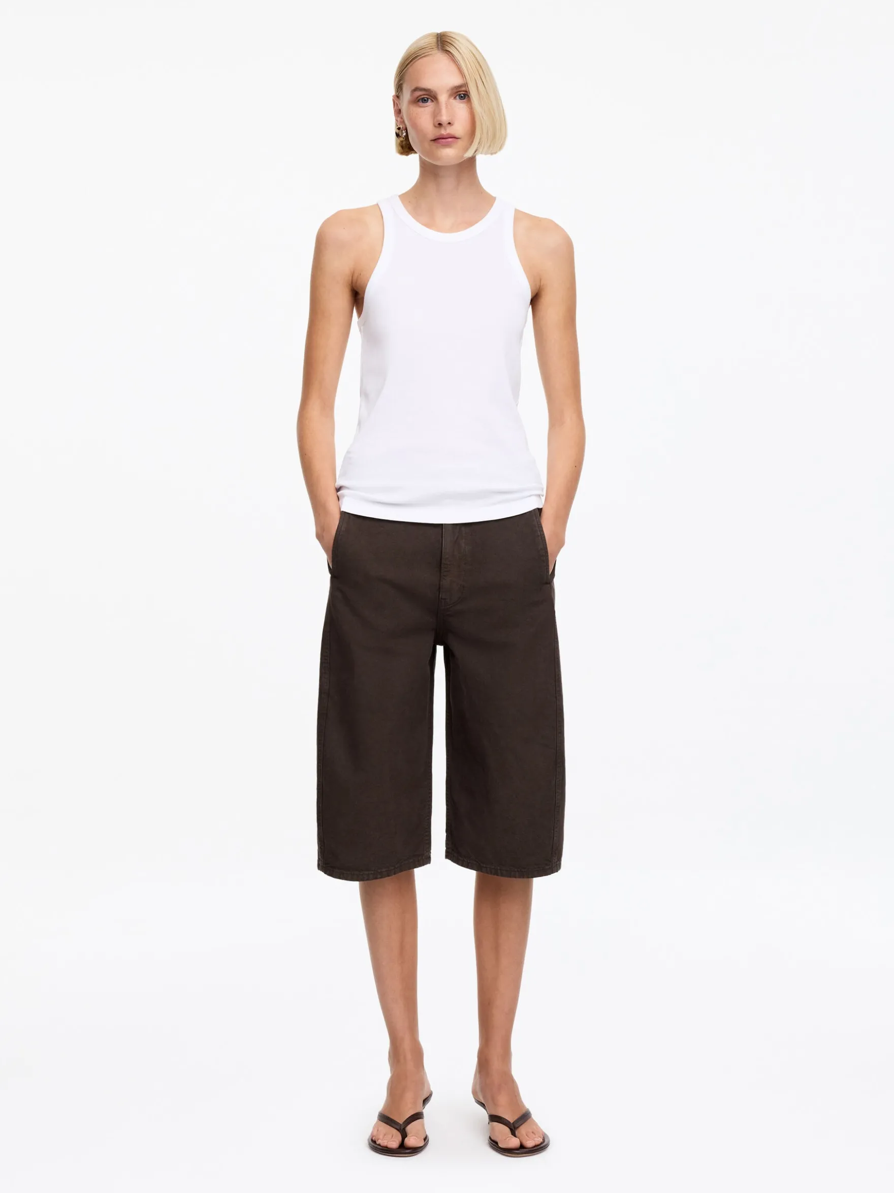 Canvas-Shorts mit Barrel-Leg