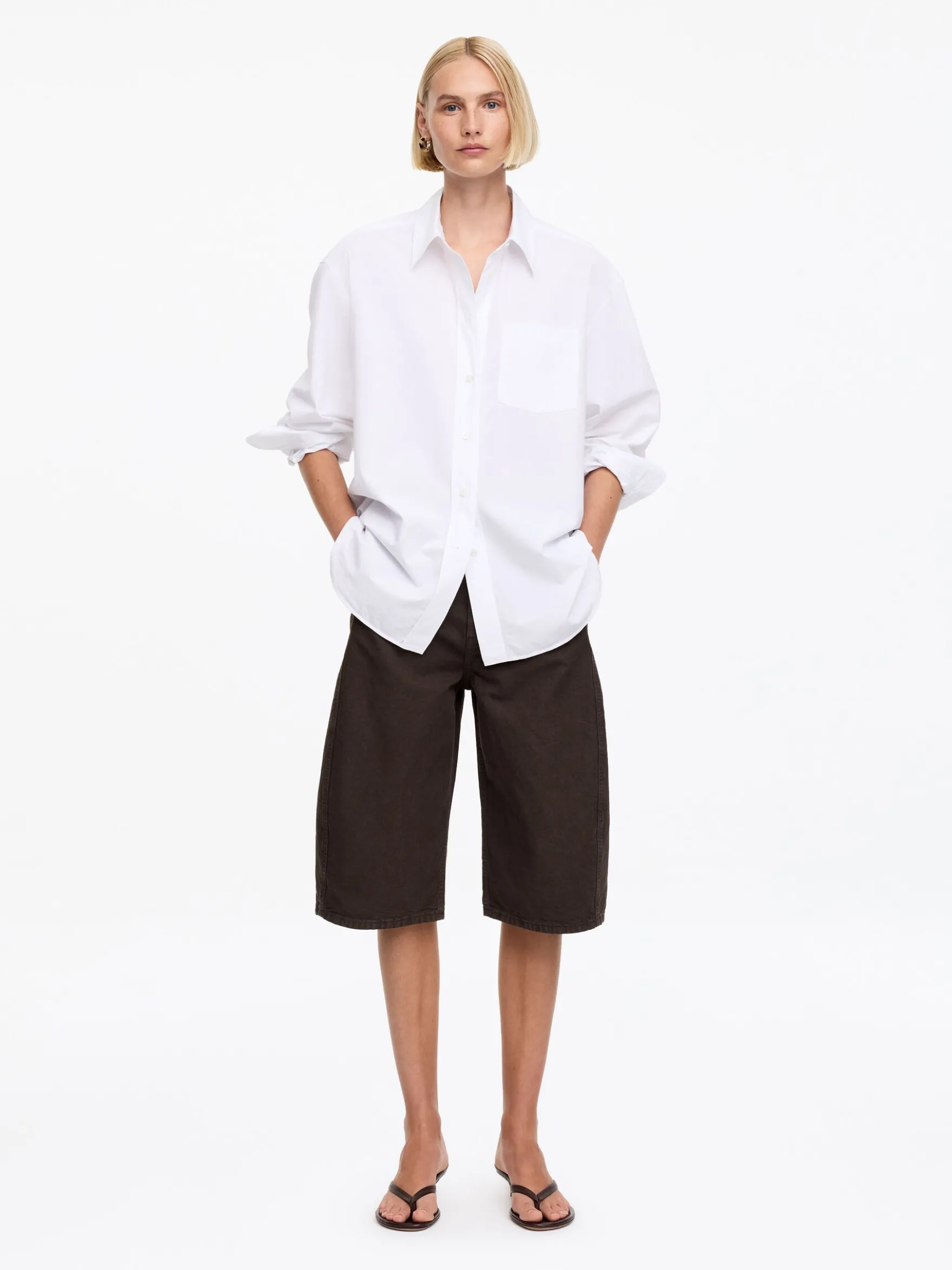 Canvas-Shorts mit Barrel-Leg