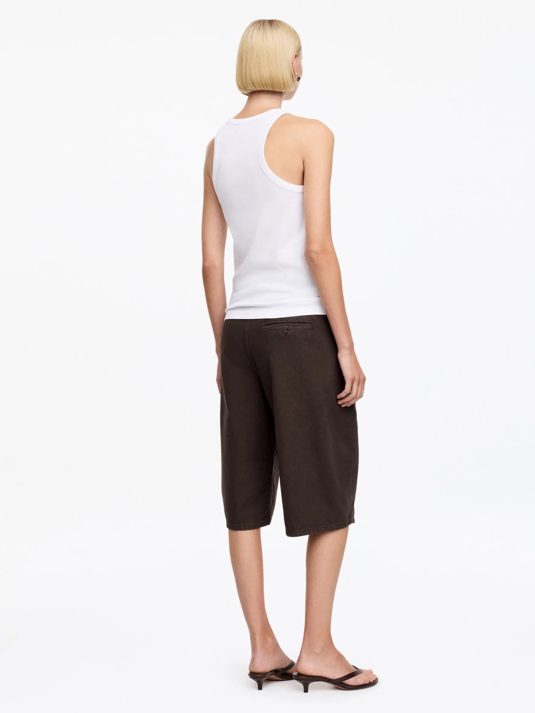 Canvas-Shorts mit Barrel-Leg