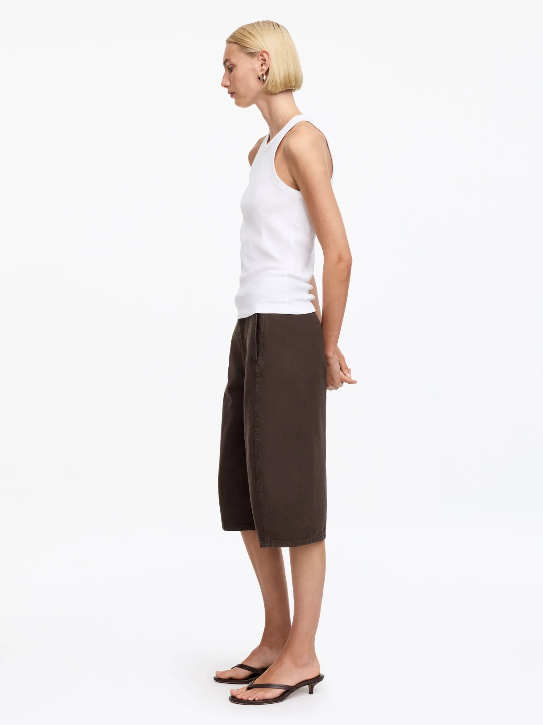 Canvas-Shorts mit Barrel-Leg