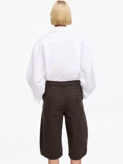 Canvas-Shorts mit Barrel-Leg