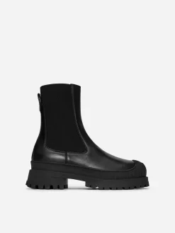 Chunky Stiefelette aus Leder