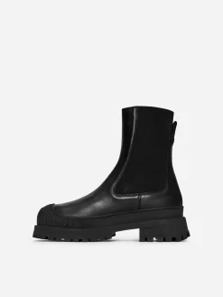 Chunky Stiefelette aus Leder