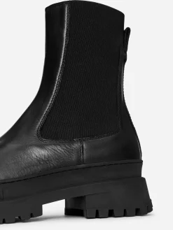 Chunky Stiefelette aus Leder