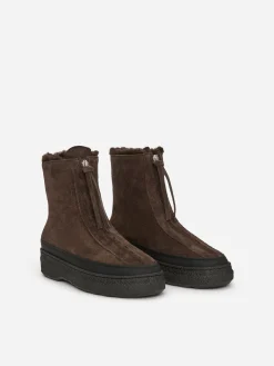 Chunky Velourslederstiefel
