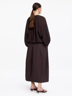 Crepe-Bluse mit Kordelzug