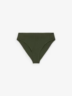 Crinkle-Bikinihose mit mittelhohem Bund