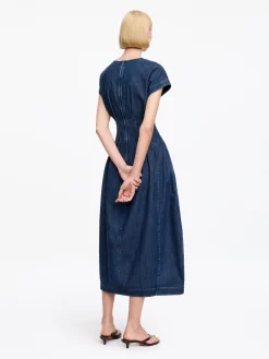 Denimkleid mit Falten