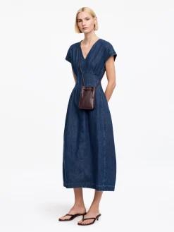 Denimkleid mit Falten