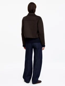 Doubleface-Overshirt aus Wollmischung