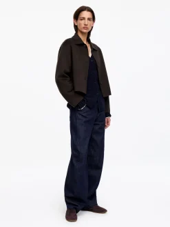 Doubleface-Overshirt aus Wollmischung