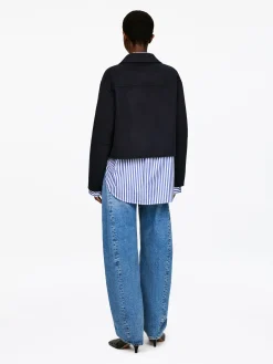 Doubleface-Overshirt aus Wollmischung