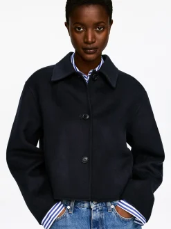 Doubleface-Overshirt aus Wollmischung