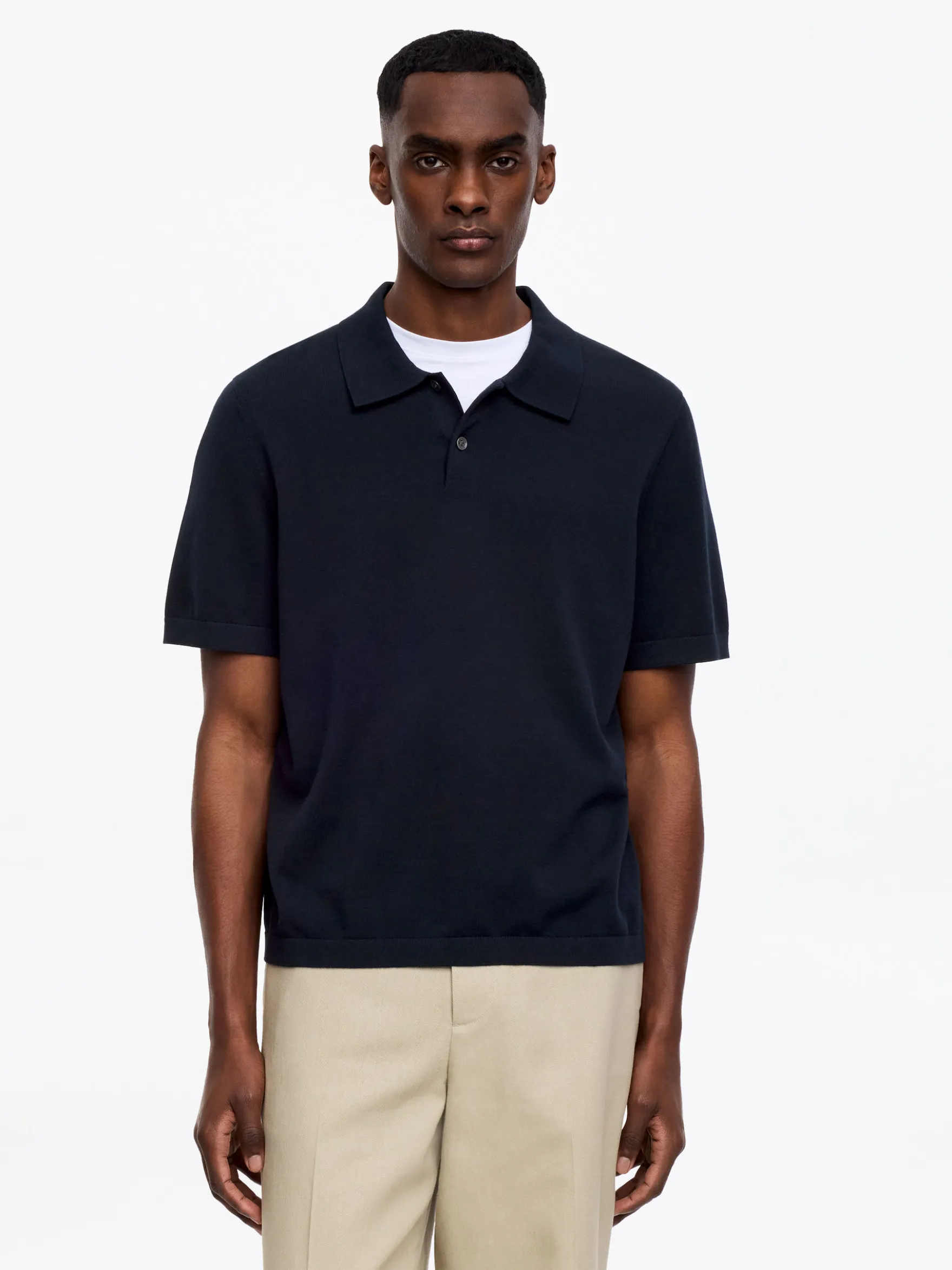 Feinstrick-Poloshirt