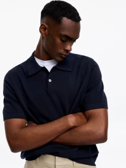 Feinstrick-Poloshirt