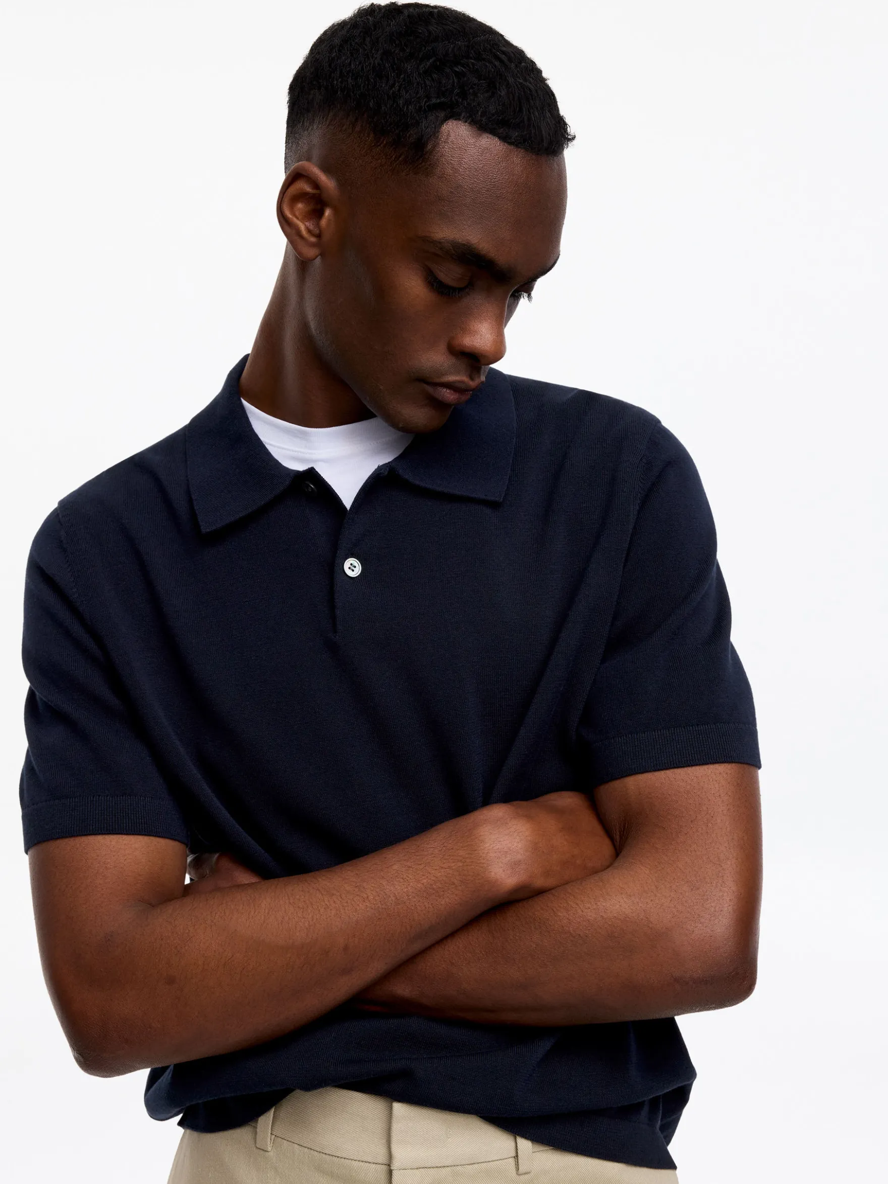 Feinstrick-Poloshirt