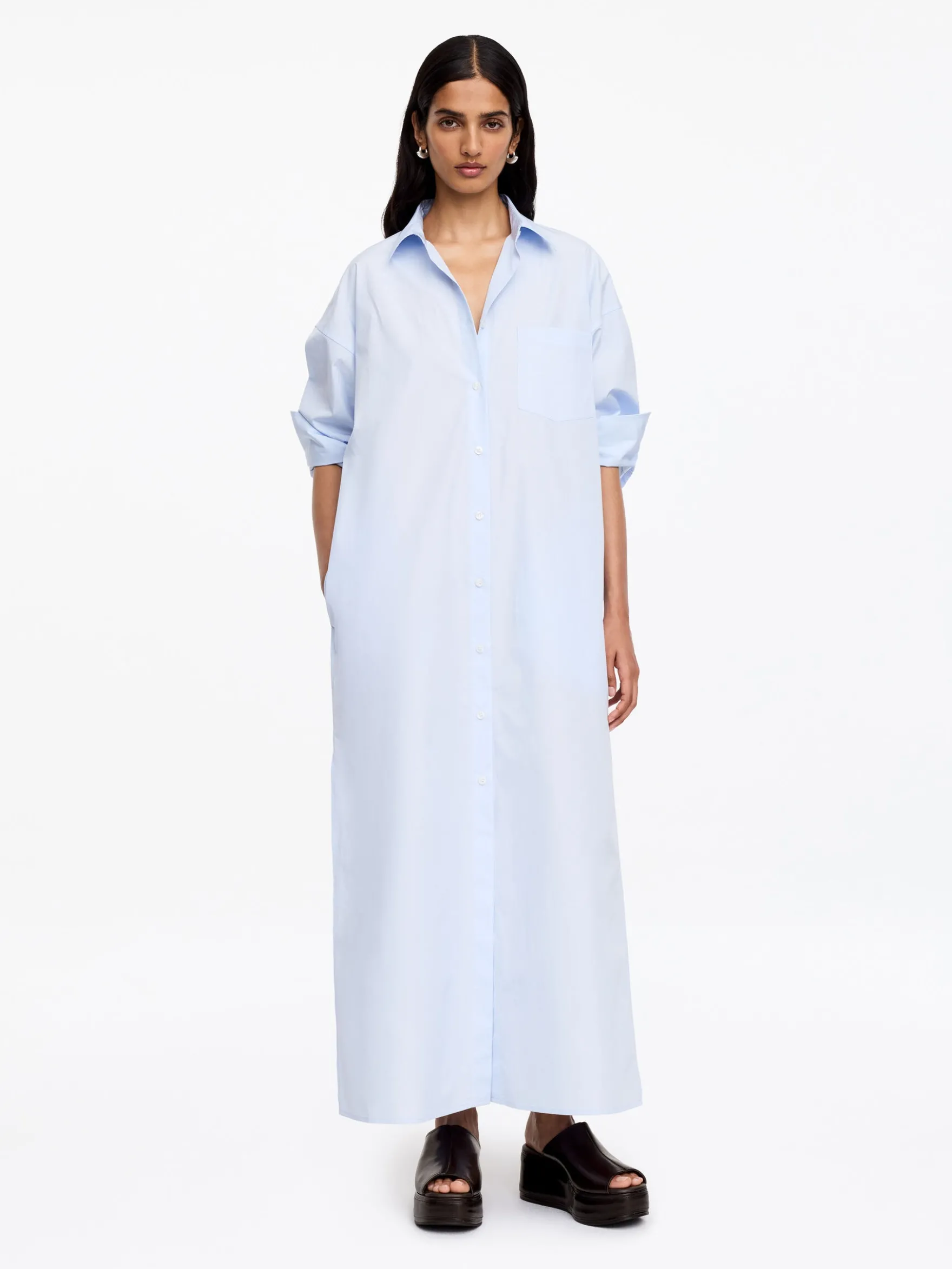 Flatform-Sandale aus Leder
