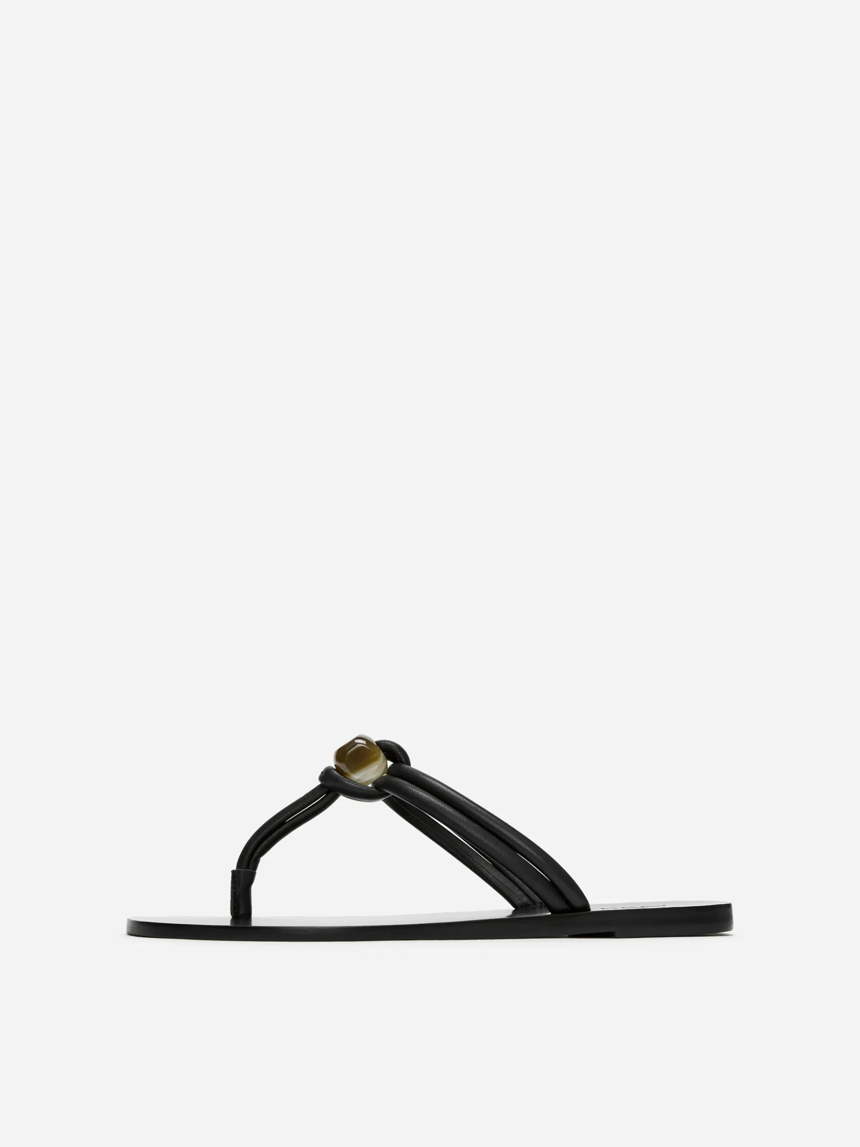 Flip-Flop aus Leder mit Perle