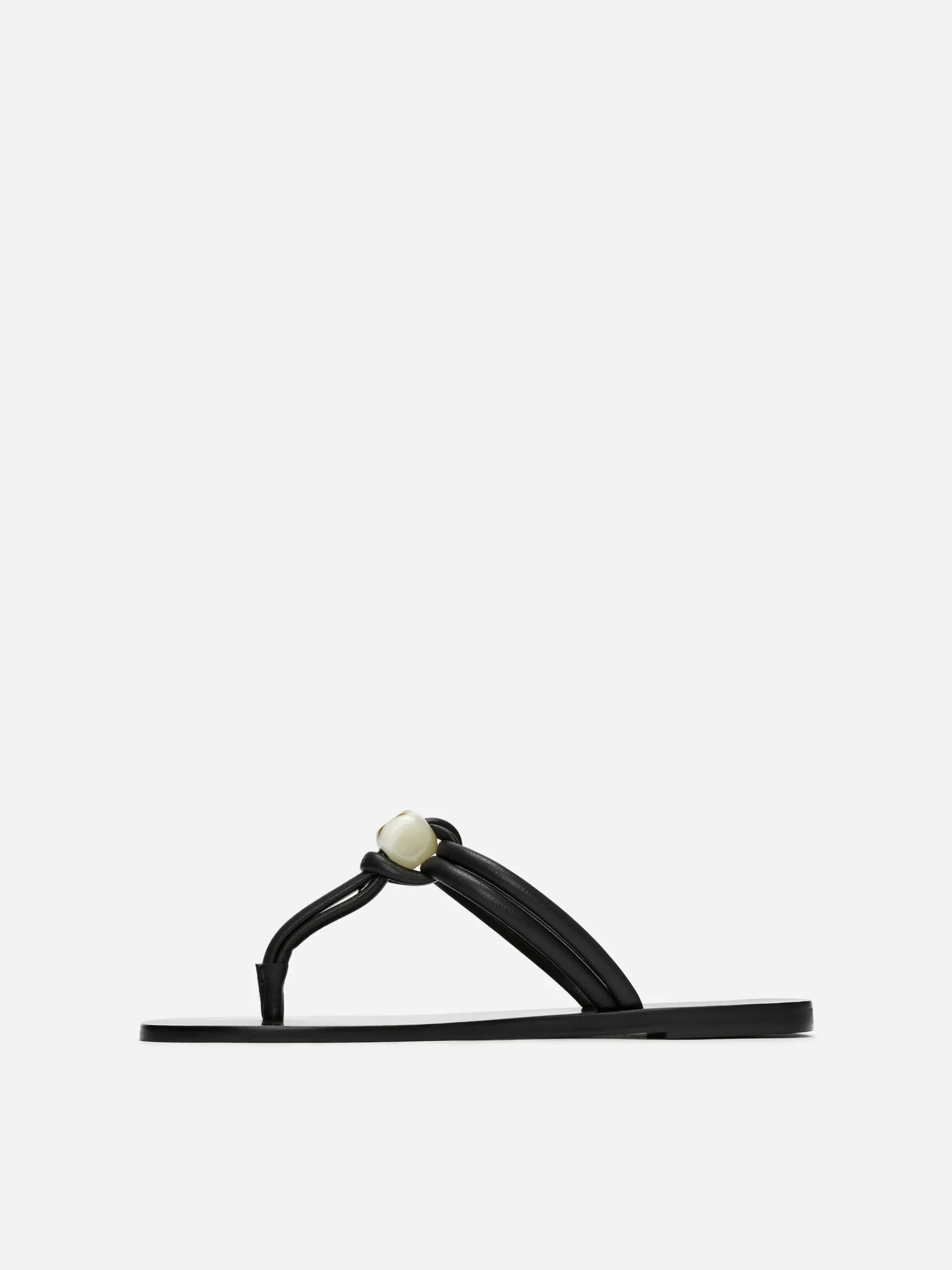 Flip-Flop aus Leder mit Perle