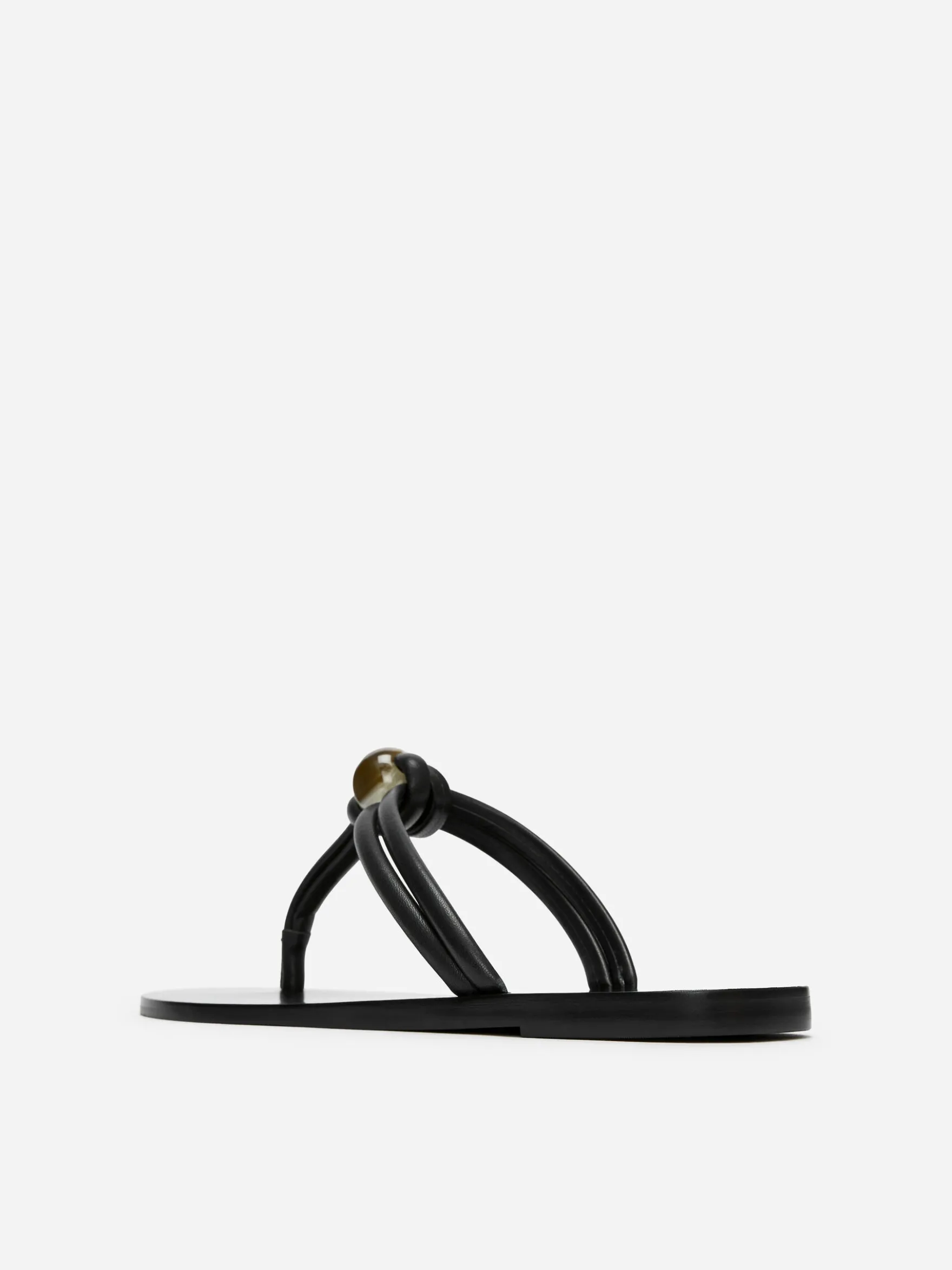 Flip-Flop aus Leder mit Perle