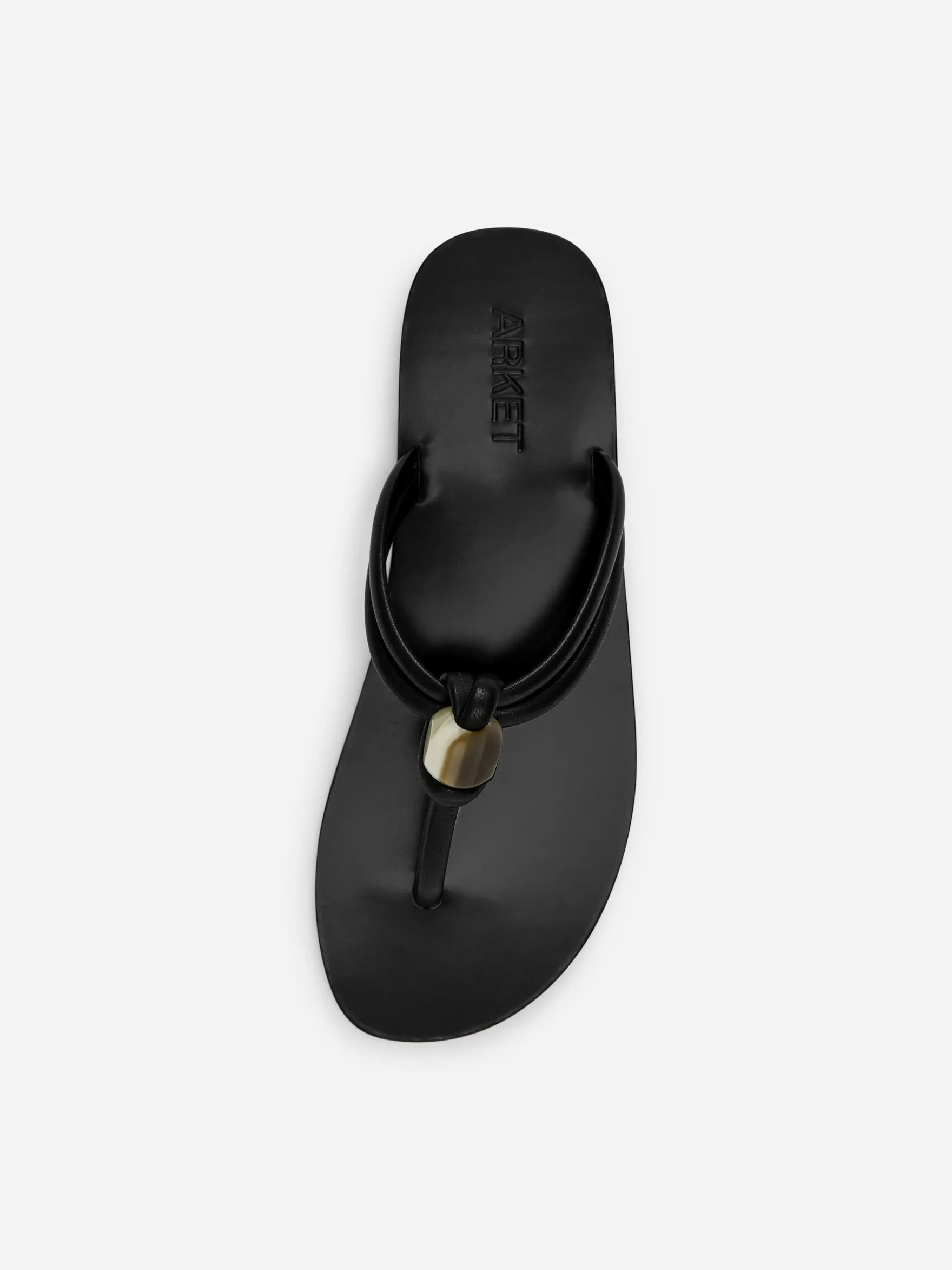 Flip-Flop aus Leder mit Perle