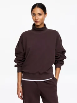 French-Terry-Sweatshirt mit Stehkragen
